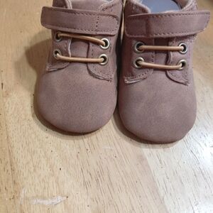 U.S. Polo Assn. Brown Baby Shoes with Gold Eyelets